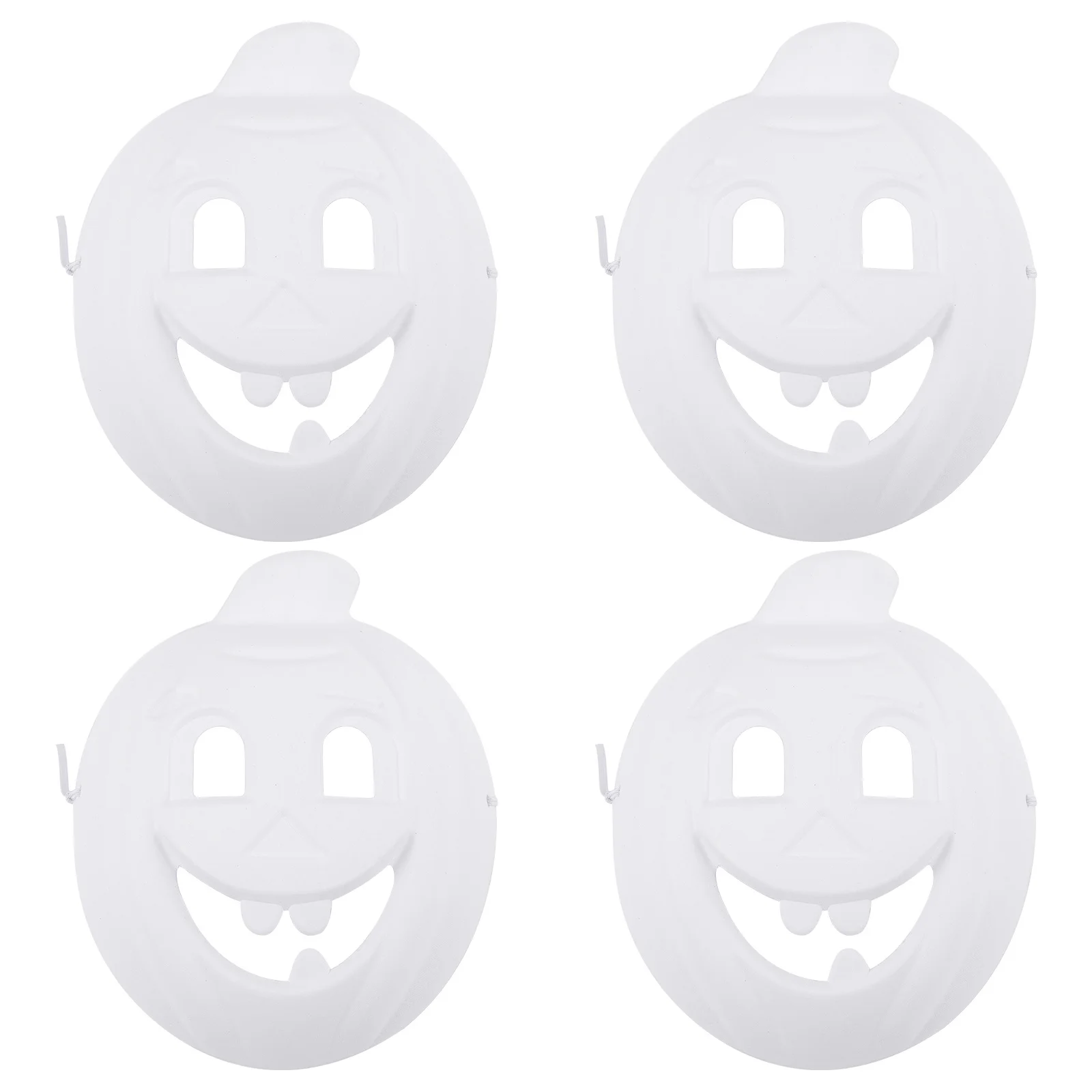 4 szt. Maseczek Pustych w Kształcie Dyni dla Dzieci do Samodzielnego Malowania, Rękodzieła, Upominków na Halloween, Maskarady, Puste Maseczki do Dekoracji