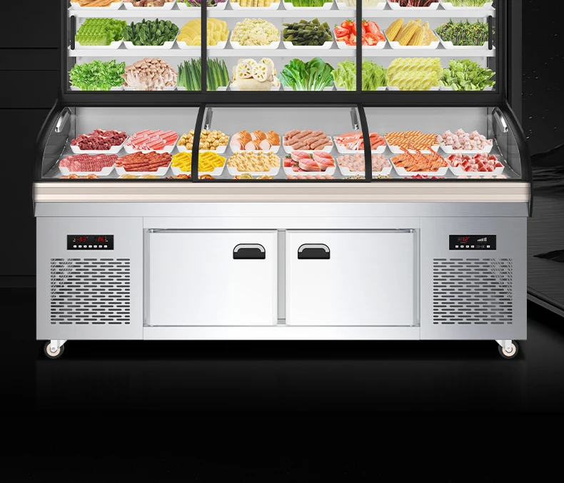 Yinzheng three-temperature three-control ordering cabinet commercial refrigerated and frozen display cabinet