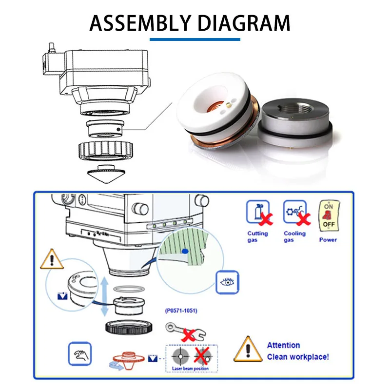 D21.4 H17 M11 Laser Ceramic Rings Raytools Nozzle Holder Connector Rings For BD04K/08K BS12K/15K/20K BM06K Laser Cutting Head
