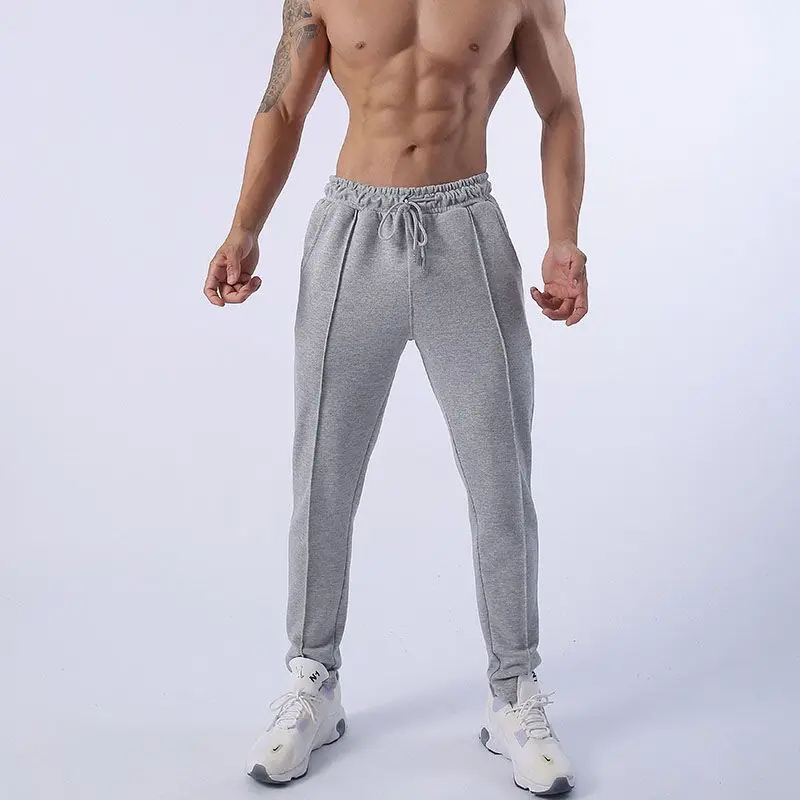 Men's Loose Straight Leg Sweatpants Gray Athletic Gym Running Basketball Training Pants Casual Workout Trousers