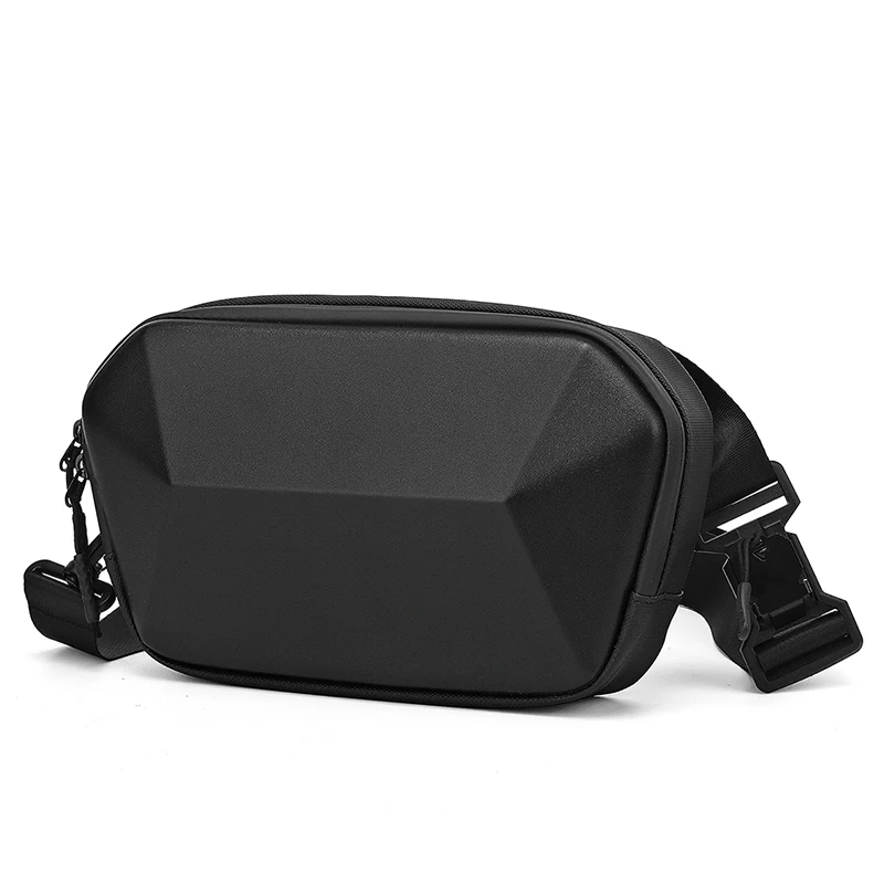 Waterproof Riding Crossbody Bags for Men Fashion Solid Color Business Chest Packs Travel Storage Fanny Pack Waist Bag