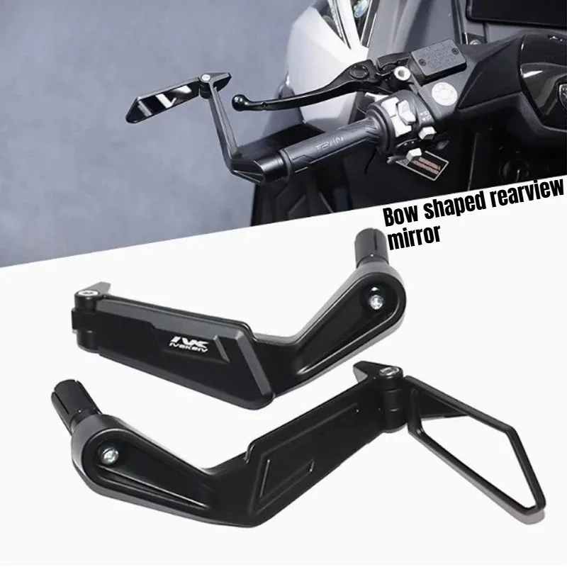 Universal Motorcycle Bow Shaped Rearview Mirror for 1 Pair 7/8" 22mm Motorcycle Scooter Bikes Hand Guard Protector Modification