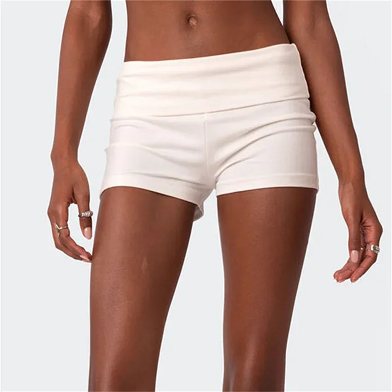 

Women Seamless Low Rise Lounge Shorts Y2k Fold Over Skinny Shorts Summer Casual Female Boyshorts Pjs Sleepwear