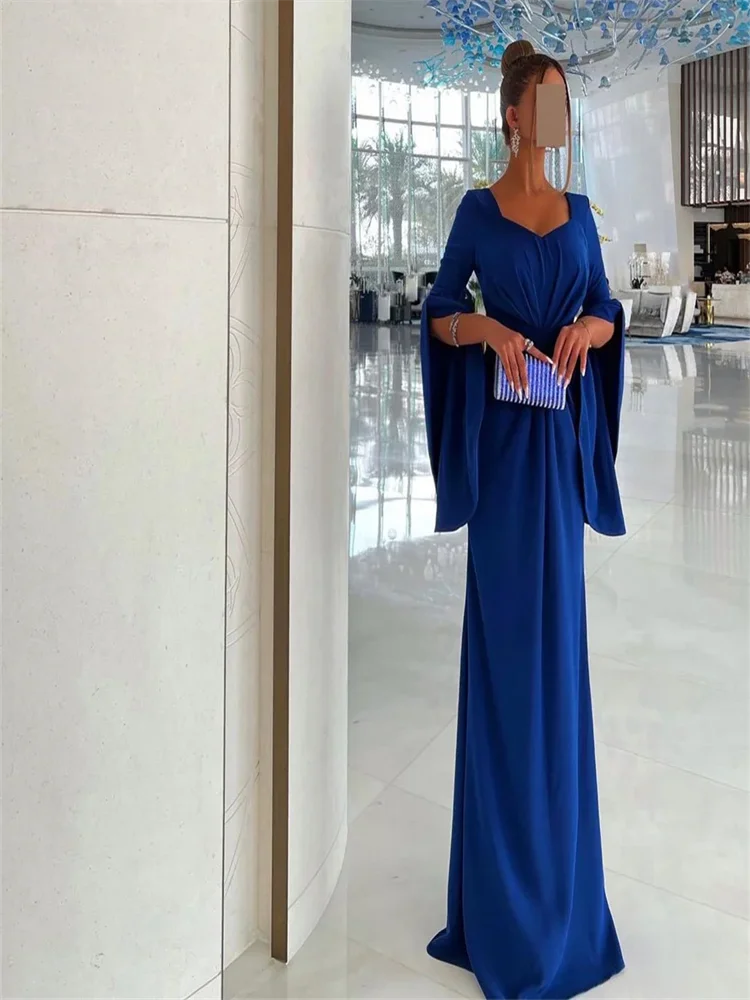 

Elegant Full Sleeve A Line Evening Dress High Slit Classy Prom Dresses Long Wedding Guest Dresses for Women Party Dresses 2024