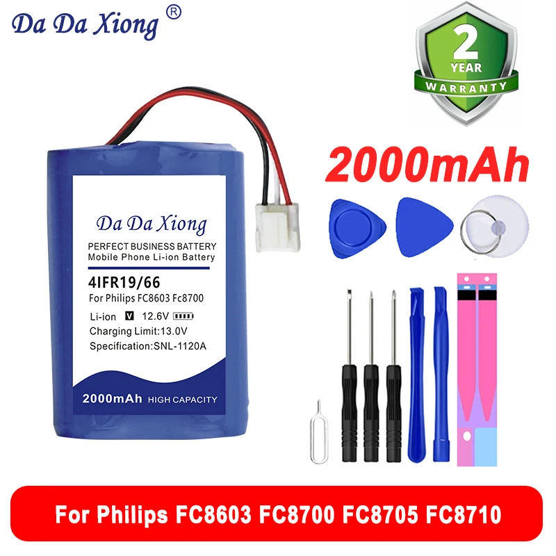 

DaDaXiong 2000mAh 4IFR19/66 For Philips FC8603 FC8700 FC8705 FC8710 Battery