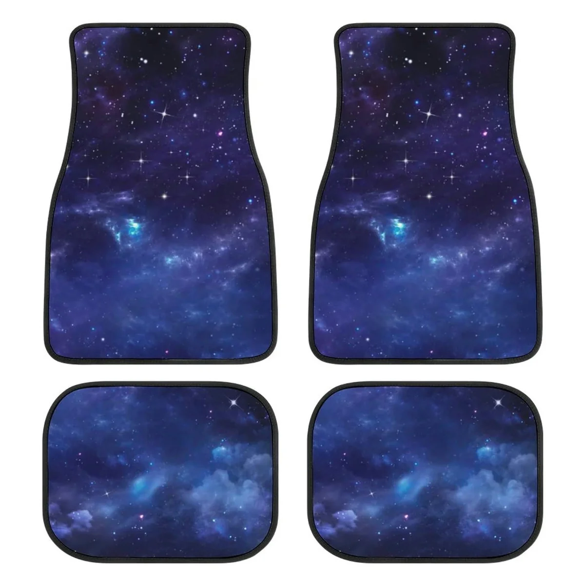 

Набор автомобильных ковриков Blue Galaxy из 4 предметов, красивые звездные ночи с принтом, космическое пространство Galaxy, передние и задние ковры для автомобиля, автоаксессуары