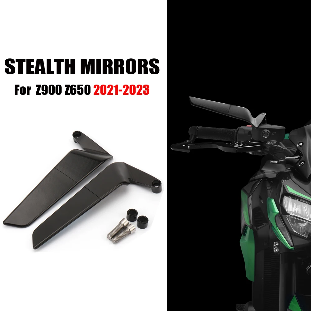 

For Kawasaki Z900 Z650 Z 900 Z 650 2021-2023 Motorcycle Mirrors Stealth Winglets Mirror Kits Adjustable Mirrors Wing Mirrors