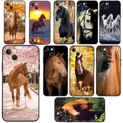 Beautiful Elegant Brown Horses Case For iPhone 14 13 Pro X XS Max XR 7 8 Plus Cover For iPhone 14 12 Mini 11 Pro Max SE 2020