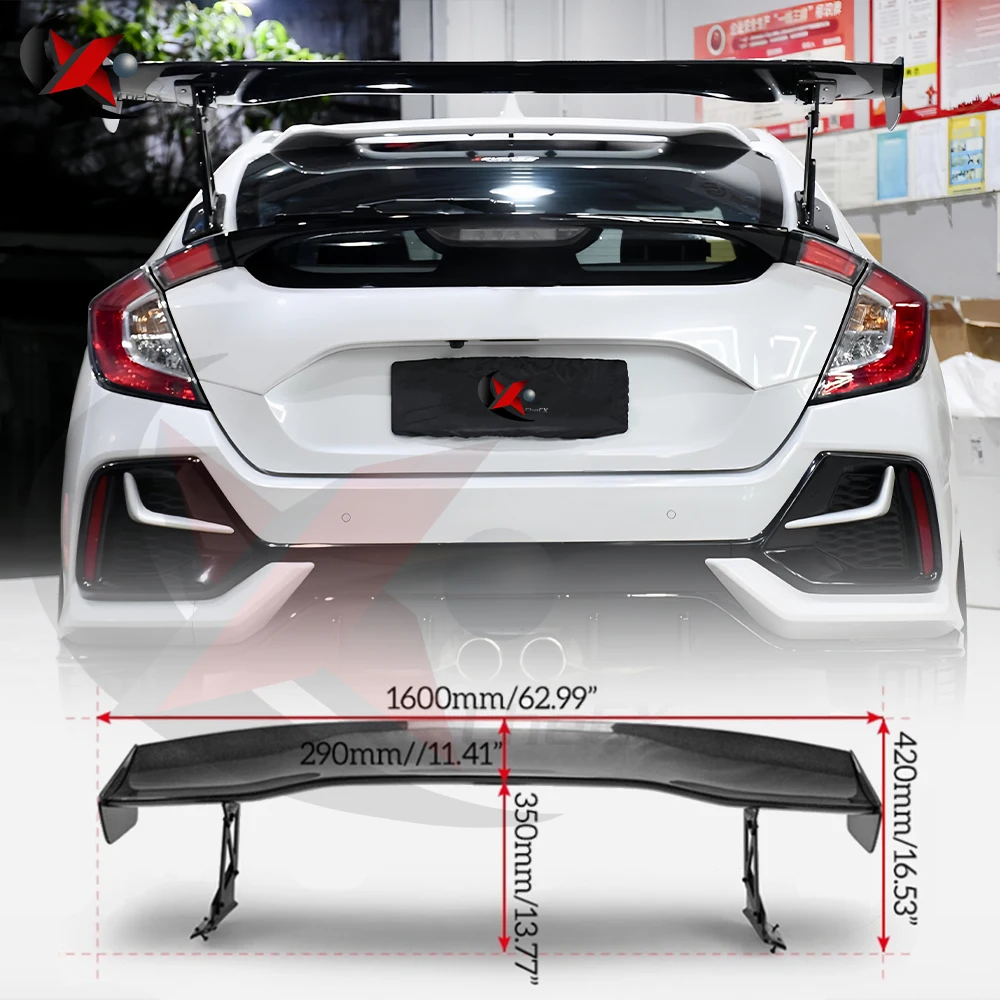 For 2016-2021 Honda Civic FK4 FK7 FK8 TypR Hatchback High-Quality Fiberglass Rear Spoiler Trunk Lid Decorative Cover Rear Wing