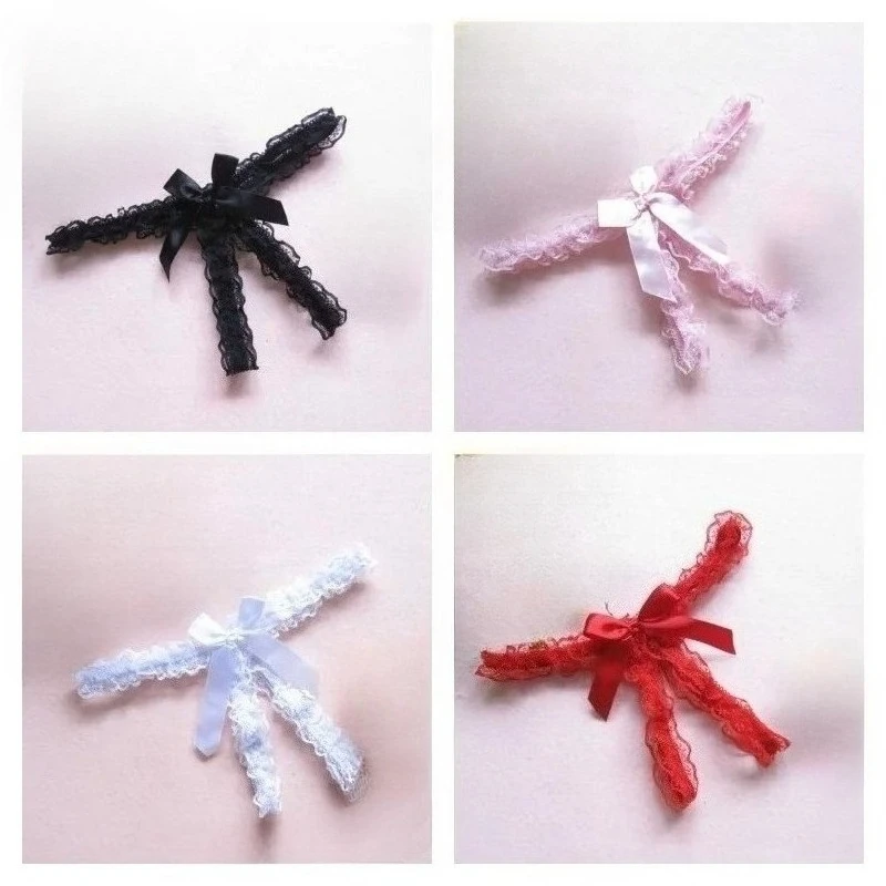 Sexy Women's  Charming Lace Bow Knot Thong Lovely Seductive Open Range Underwear Low Waisted T-back Erotic G-String Panties