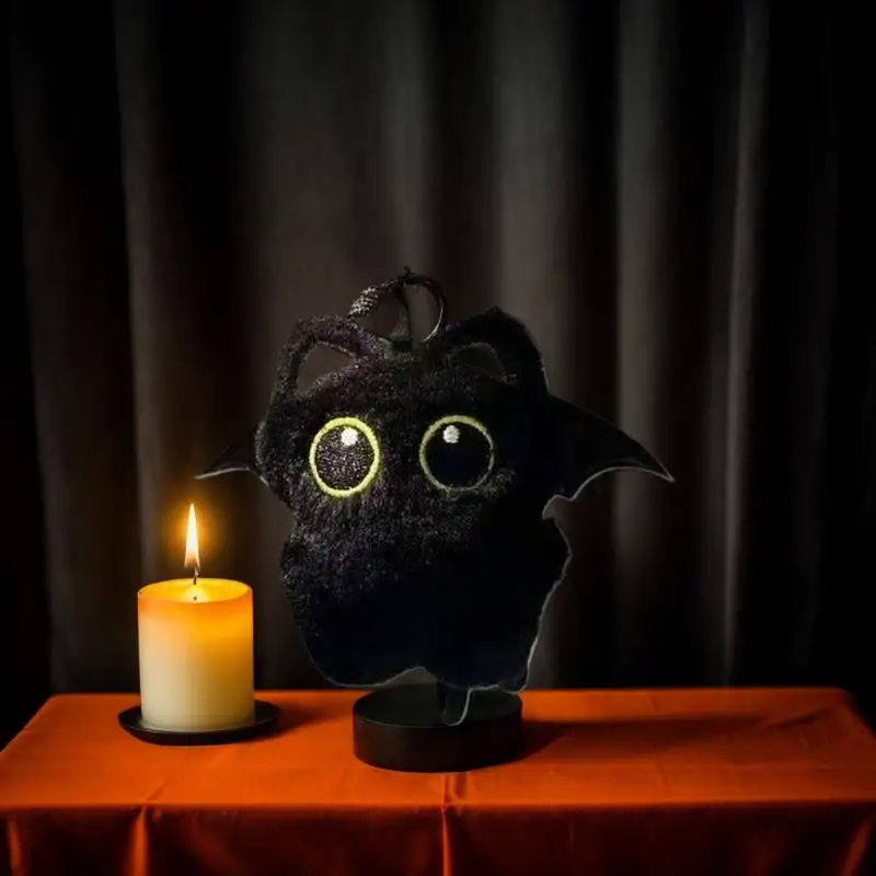 Uroczy breloczek z pluszową kociątką, miękki czarny kotek, zawieszka do plecaka lub torby, idealny prezent na urodziny dla dziewczynki lub chłopca.