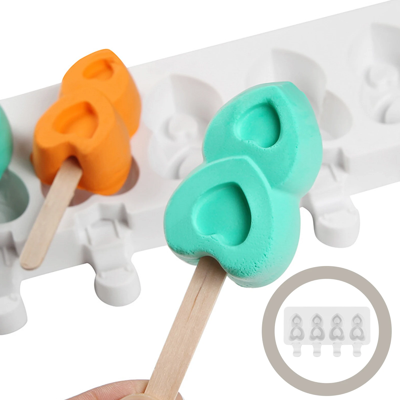 

Ice Cream Mold Kids Popsicle Molds Baby Snack Form Reusable Wooden Plastic Freezer Forms Large