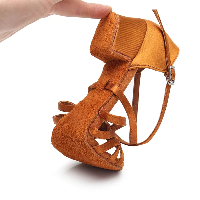 24-40 zapatos de baile latino para niñas y mujeres, zapatos de salón modernos para baile de Tango y Salsa, zapatos de entrenamiento de tacones medios