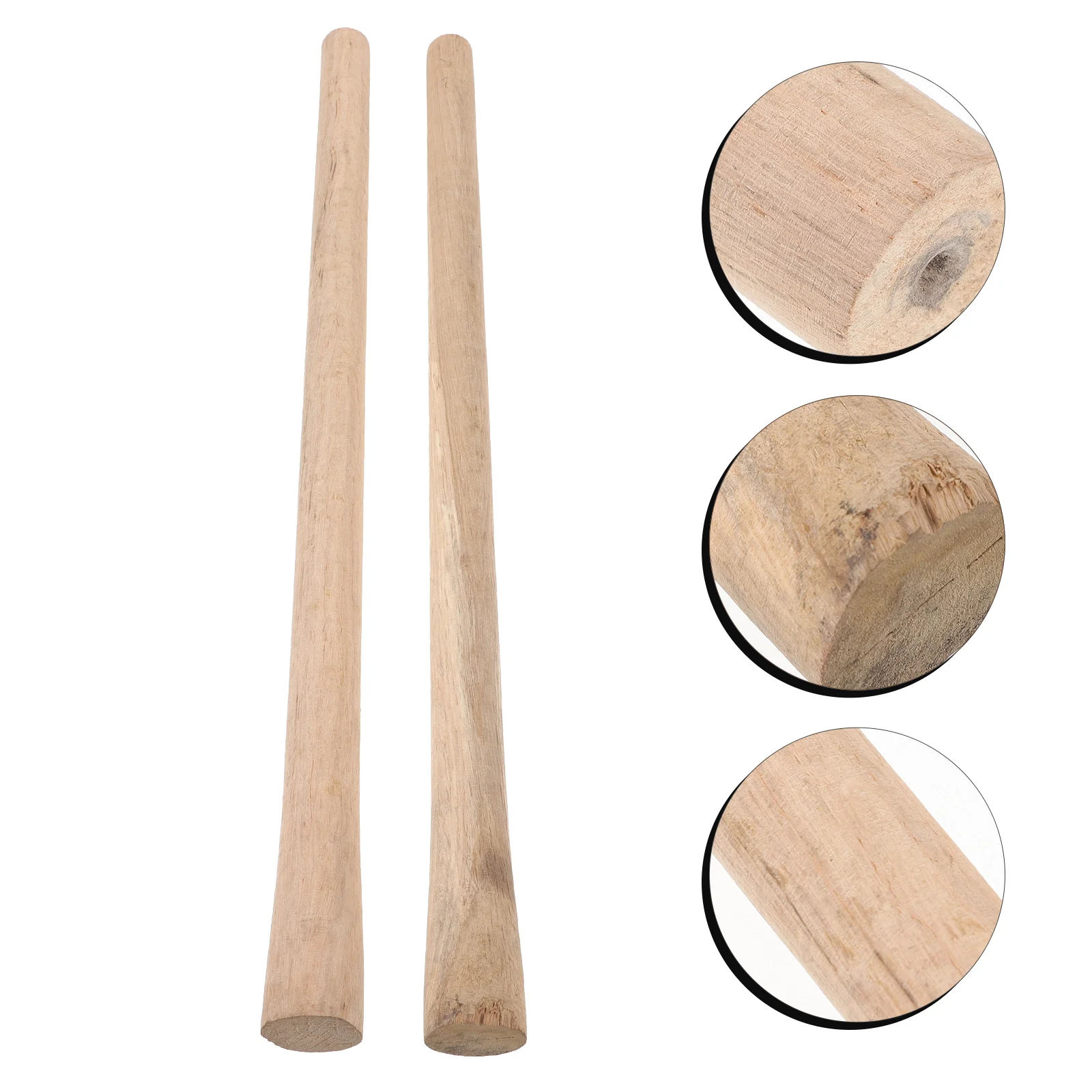 

2 Pcs Timber Solid Wood Handle Wooden Handles Replacement Parts Hoe Grip Garden Accessories Staff