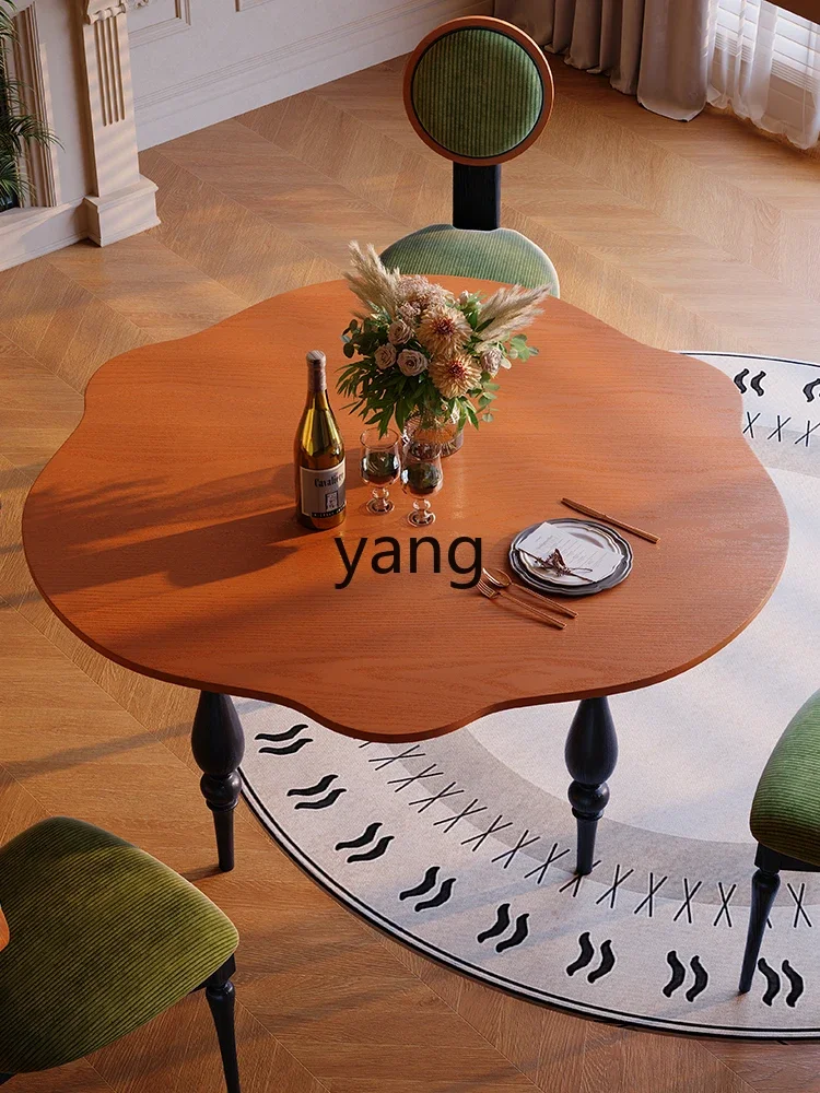 LH1 solid wood dining table retro small apartment home original antique simple dining table