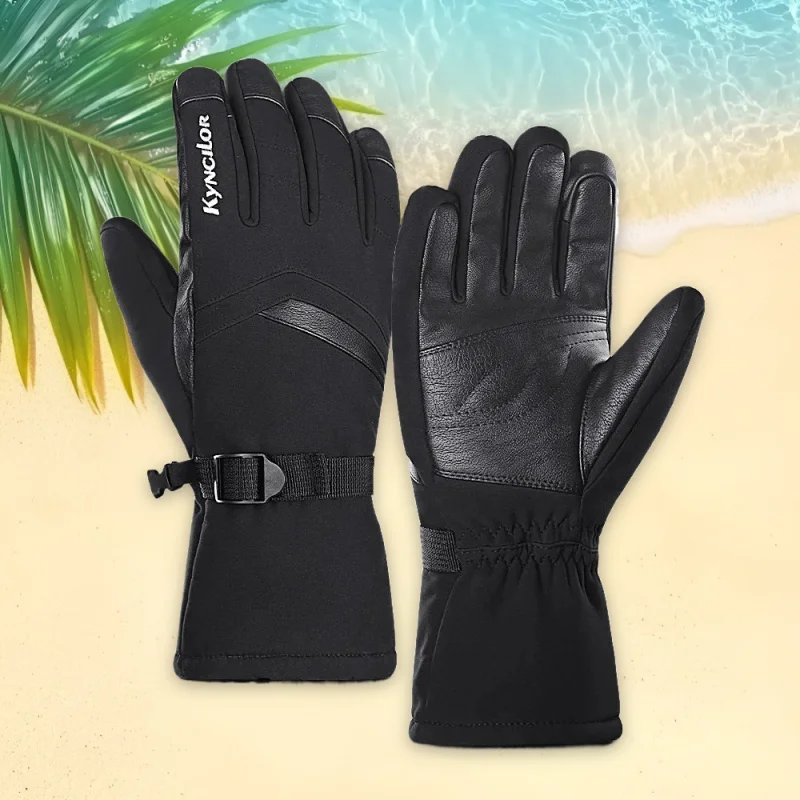 

Winter Warmer Skiing Motorbike Gloves Touchscreen Compatible Windproof Cycling Thickened Fleece Glove for Men And Women Autumn