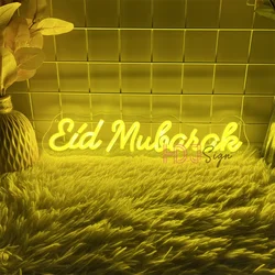 Eid Mubarak 네온 Led 로그인 침실 라마단 장식 네온 불빛 로그인 홈 룸 벽 파티 장식 LED 라마단 무바라크 네온 불빛