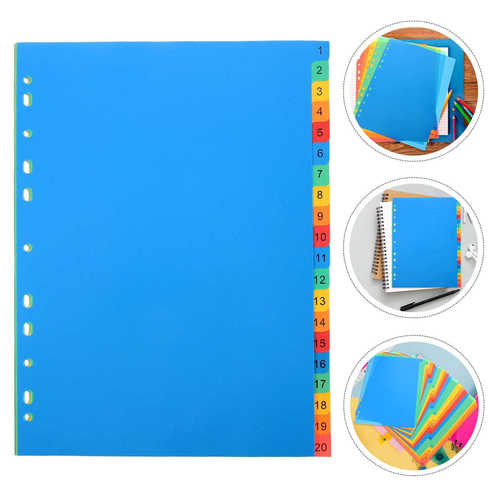5pcs A4 Folder Inner Core Colorful Tabs Binder Dividers Office Supplies Notebook Accessories Plastic Material