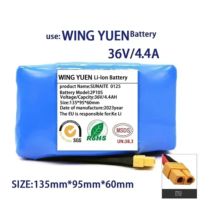 

36V 18650 Battery Pack 4400mAh Rechargeable Lithium ion battery for Electric Self Balancing Scooter HoverBoard Unicycle