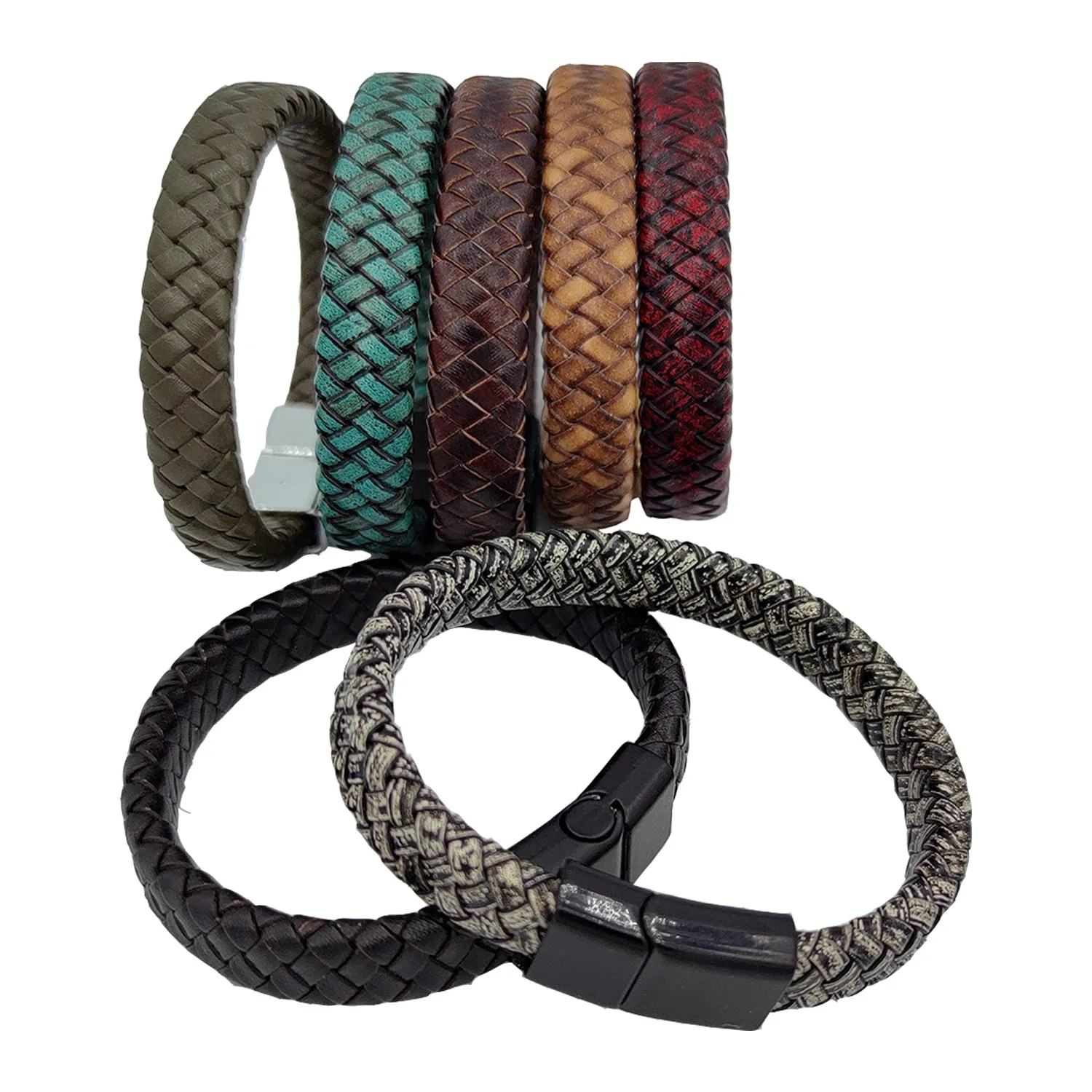 European and American jewelry leather rope Korean vintage woven leather bracelet for men and women