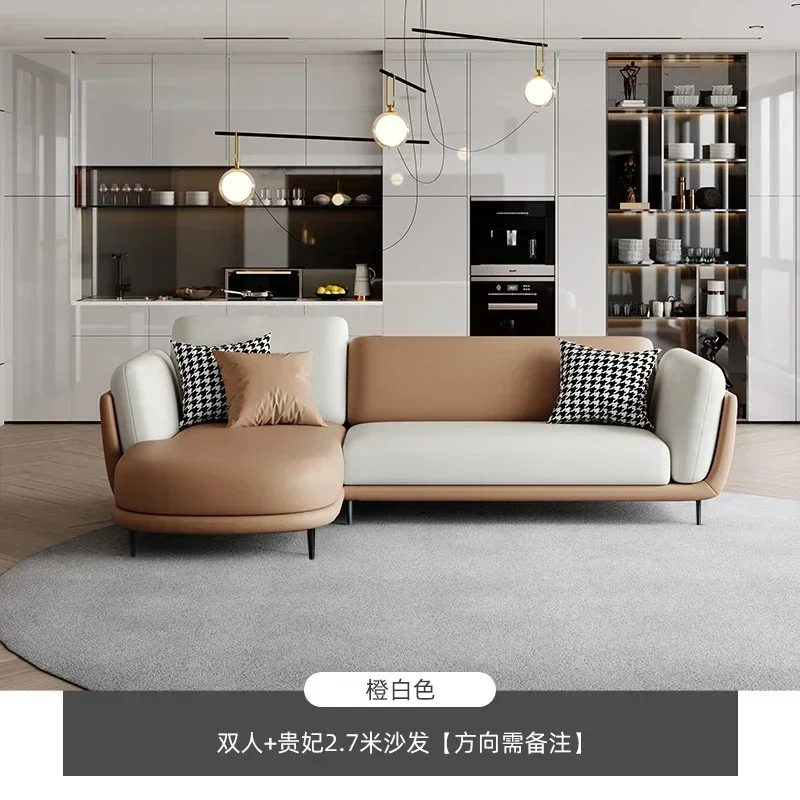 Technology Cloth Sofa Modern Simple Fabric Concubine Color Matching Tofu Block Living Room Combination Corner Sofa