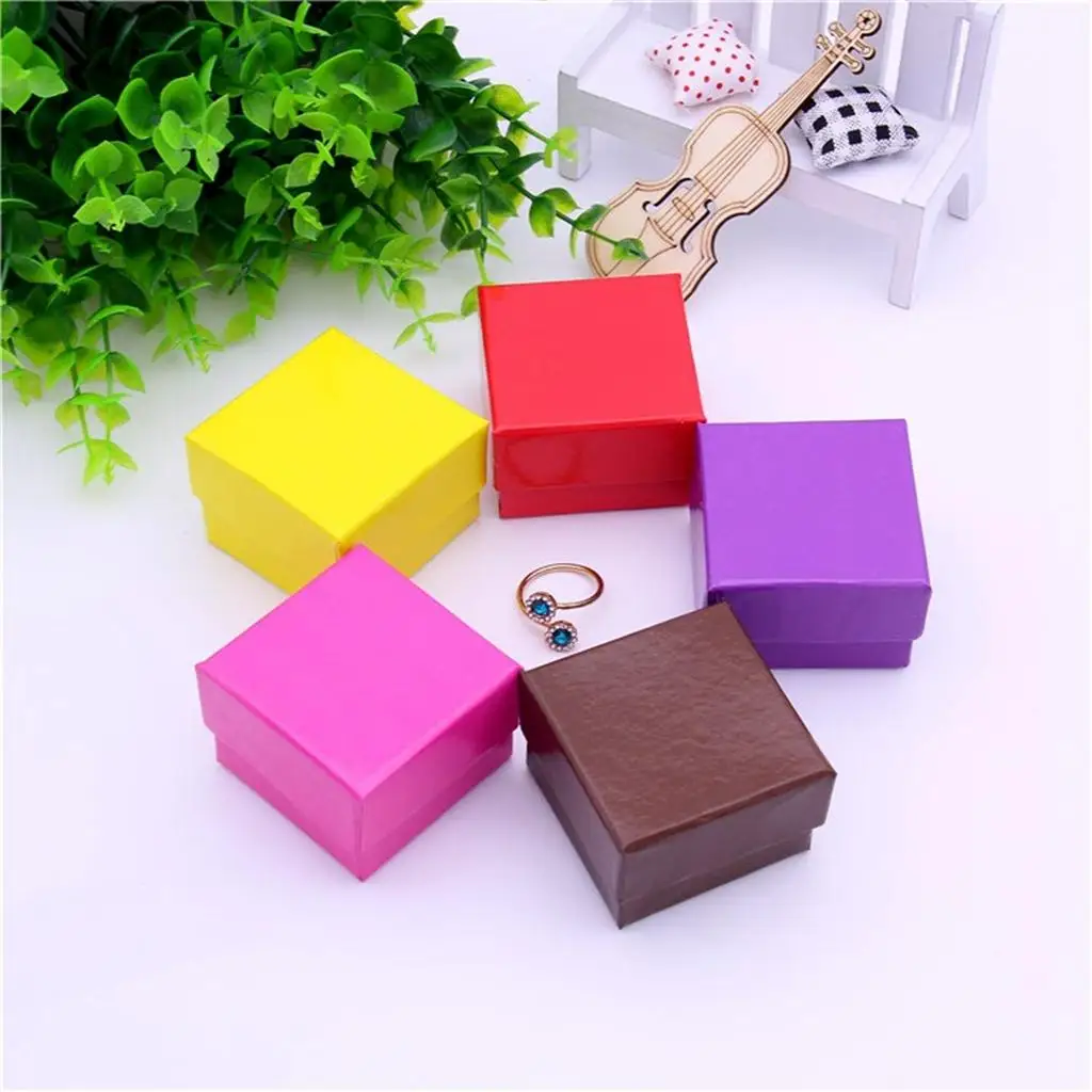 24pcs Wholesale Cardboard Jewelry Gift Boxes 5 Colors Choice Wedding Party