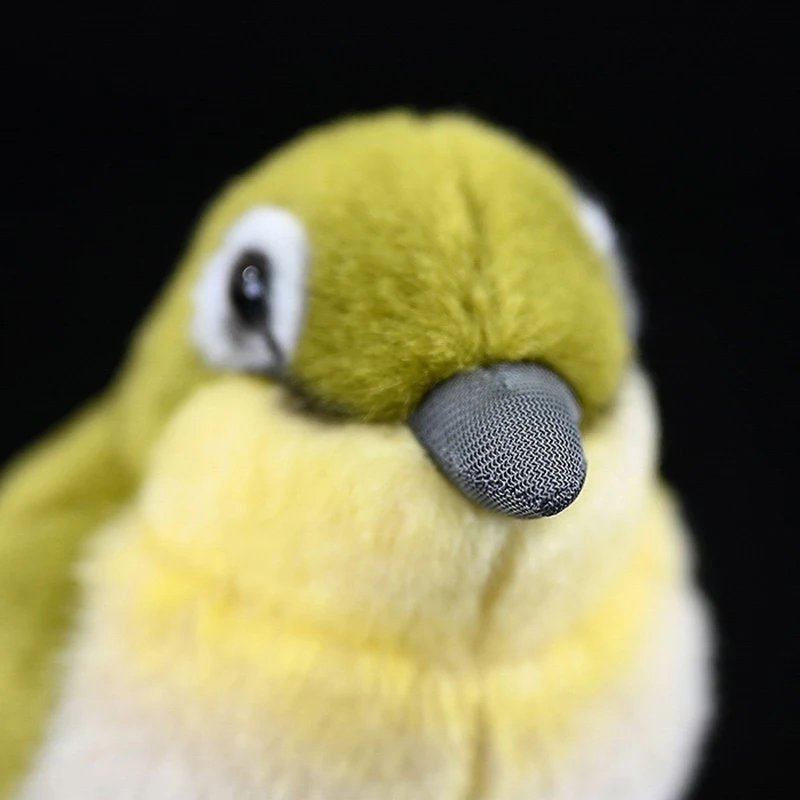 White-eye Birds Plush Toy Cute Sparrow Peluche Plushie Lifelike Stuffed Animals Soft Simulation Kawaii Doll For Kids Gift