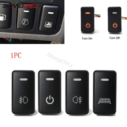1PC Car Orange LED Light Power On Off DRL Fog Light Button Horn Switch with Wire For Toyota FJ Land Cruiser Prado 120 LC100