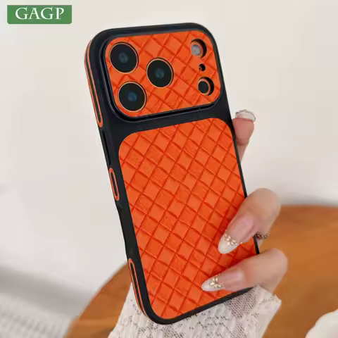 Luxury Seconds Change 17 Diamond Grid Texture Print Phone Case For iPhone 17 Pro Max 13 14 15 16 Plus Shockproof PC Cover