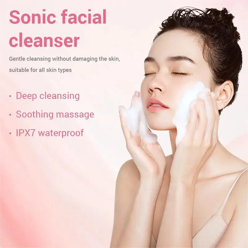Brosse électrique de nettoyage du visage en Silicone, rouleau de Massage par vibrations et nettoyeur de pores étanche, outils de soins de la peau pour un nettoyage en profondeur
