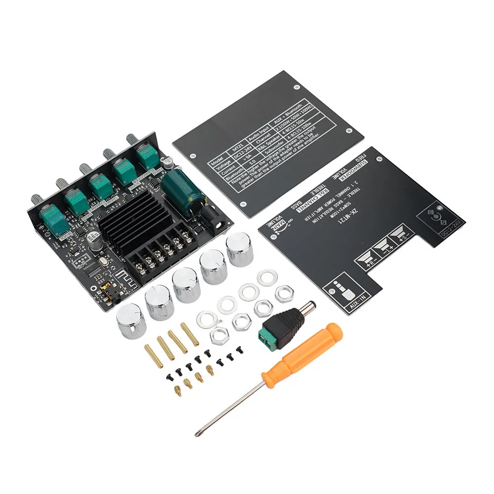 ZK-MT21 AUX Power AmplifierBoard 2.1 Channel Module For DIY 500mV DC12~24V/5A  Domestic Power Amplifiers Chip