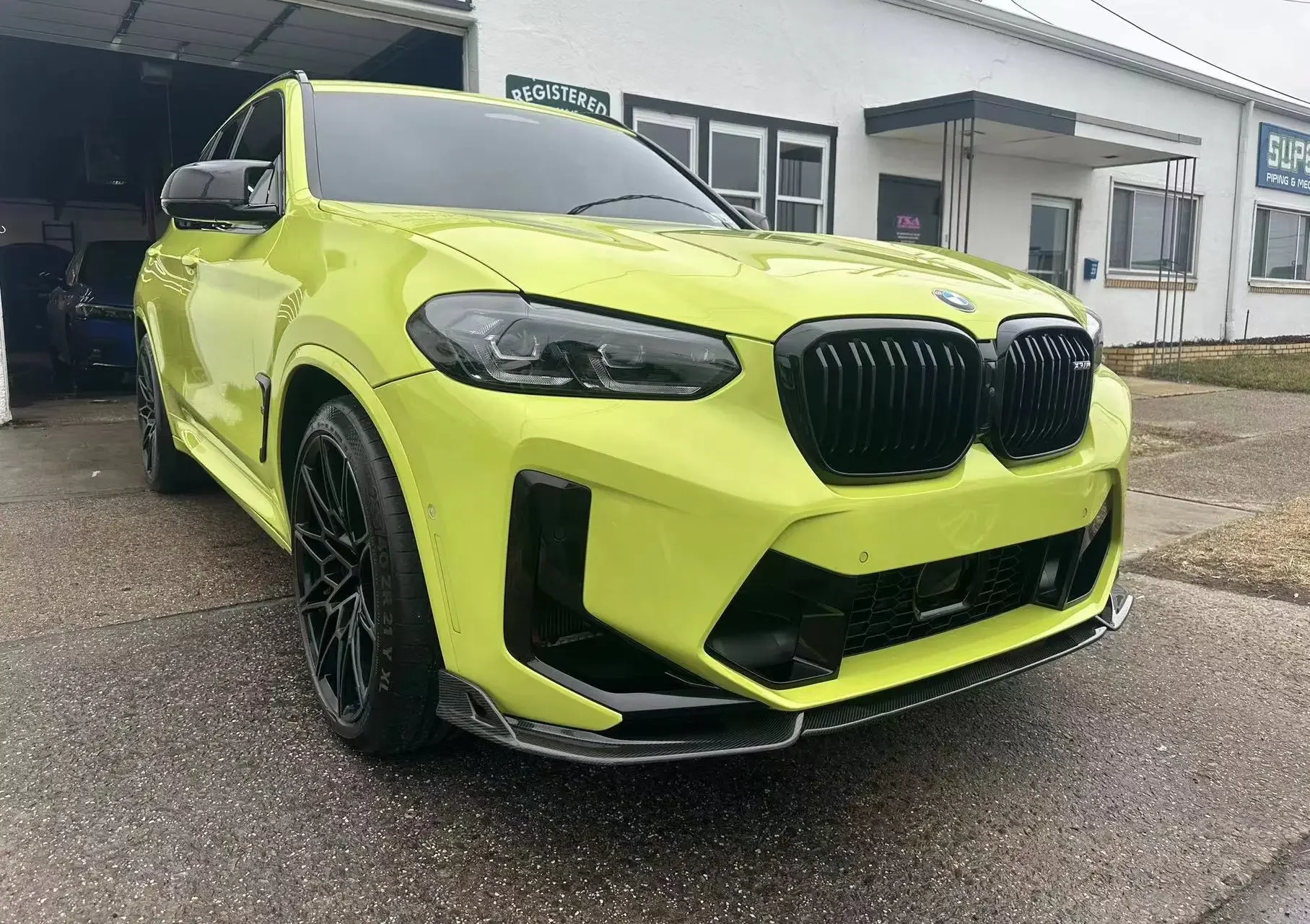 Perfect Fit For BMW X3M F97 X4M F98 lci 2022 Carbon Fiber Front Lip Front bumper Body Kit Retrofit accessories