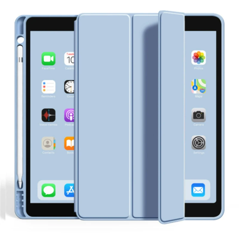 حافظة لهاتف iPad 10.2 7th Gen حافظة أقلام رصاص مغناطيسية لجهاز iPad Air 5 4 3 غطاء ذكي لجهاز iPad Mini 6 5 Pro 11 10 بوصة 12.9 بوصة Funda