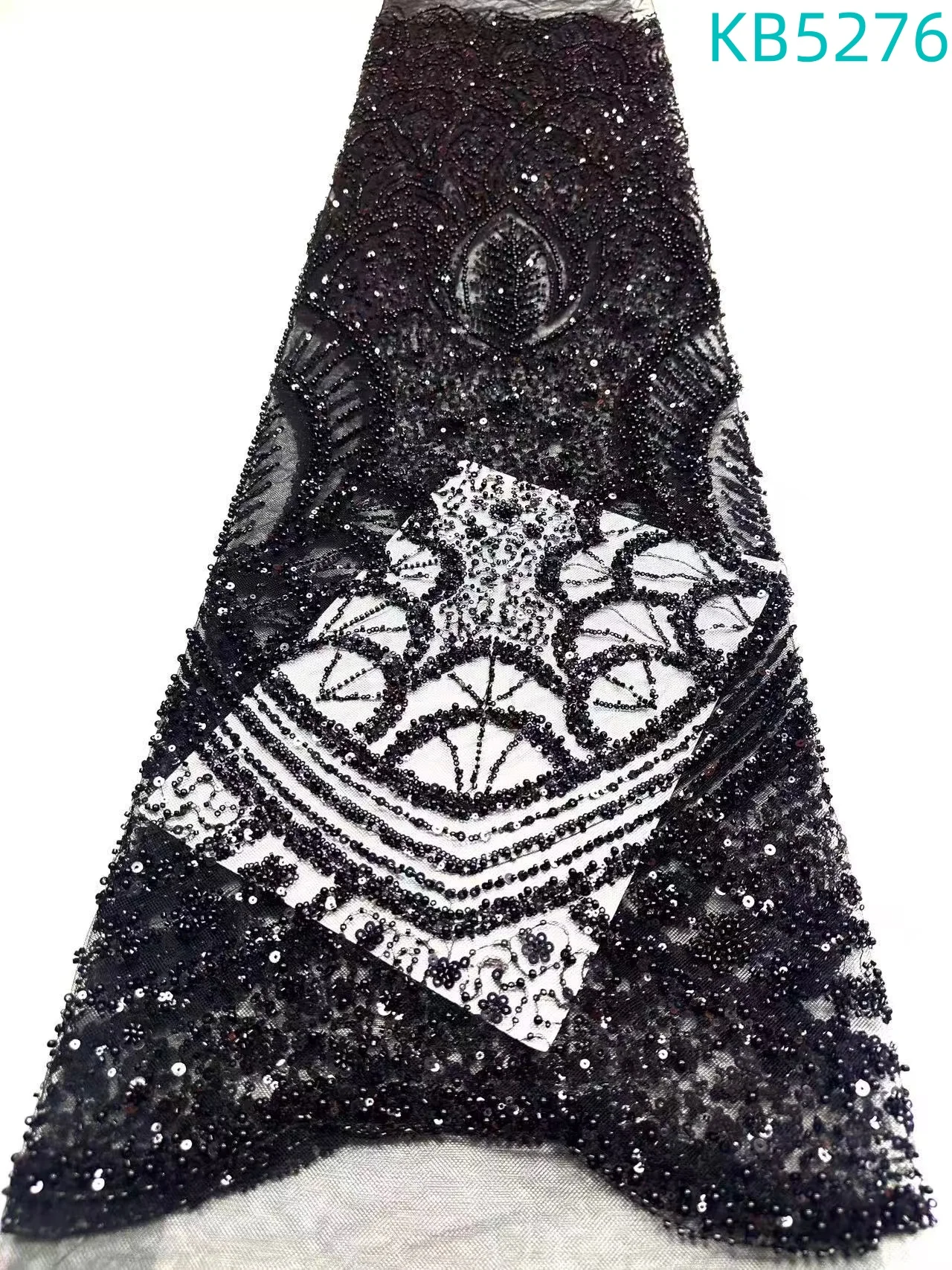 3D Flower Lace Fabric High Quality Embroidered Lace 2024 Sky Blue Beaded Lace Fabric French Mesh Lace For Wedding Dress KB5276