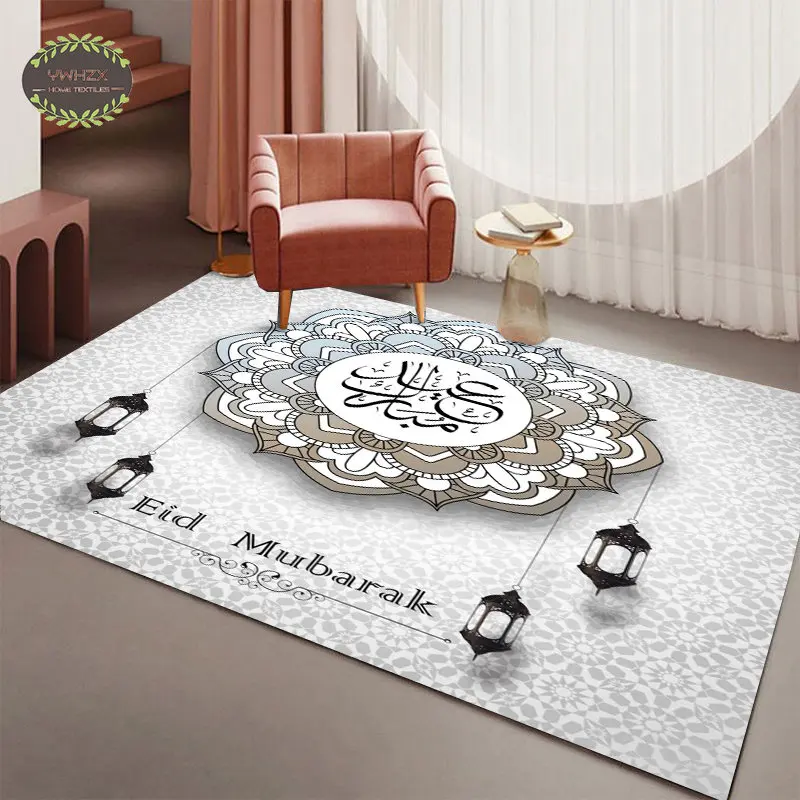 Arabic Muslim Style Rug Prayer Mat Living Room Carpets for Bedroom Flannel Trendy Islamic Doormat Modern Home Decor Accessories