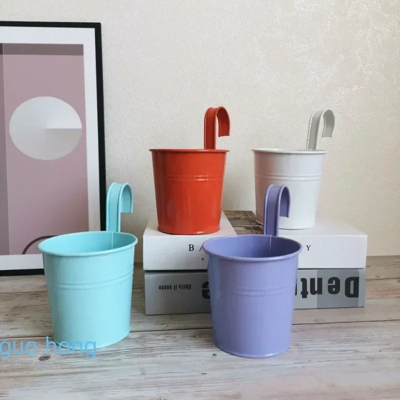 Металлические подвесные цветочные горшки, железная Подвеска для помещений со съемными крючками для балкона