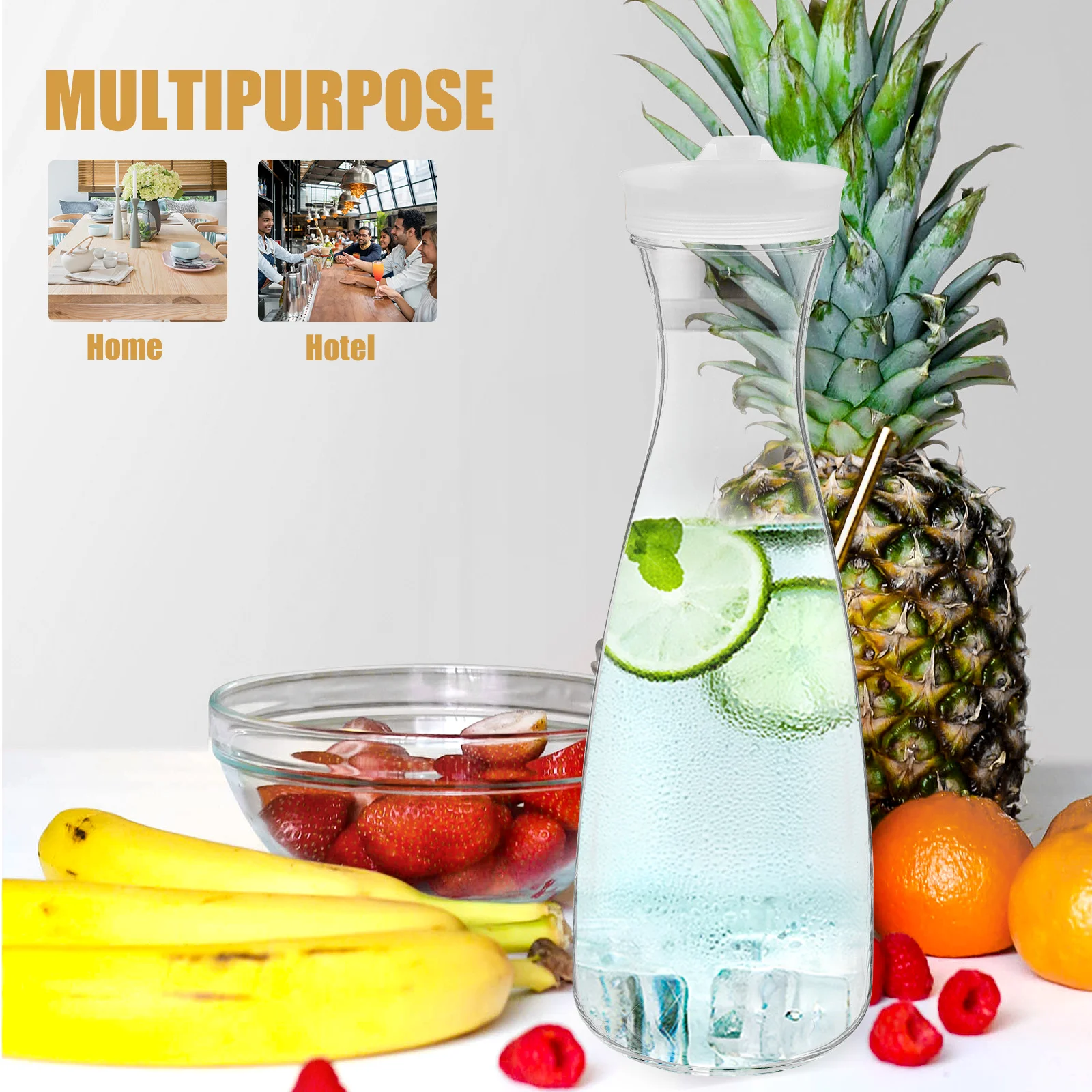 

Juice Jug Cold Water Pitcher Restaurant Tea with Lid PC Container for Fridge Drink Odor Isolation