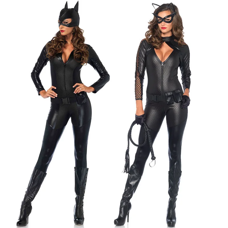 Halloween cosplay sexy jumpsuit, men's and women's Halloween cat suit, cat uniform, sexy jumpsuit, stage performance clothing