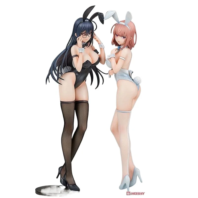 29cm Ikomochi Character Black Bunny Aoi Anime Girl Figure White Bunny Natsume PVC Action Figure Adult Model Doll Toys