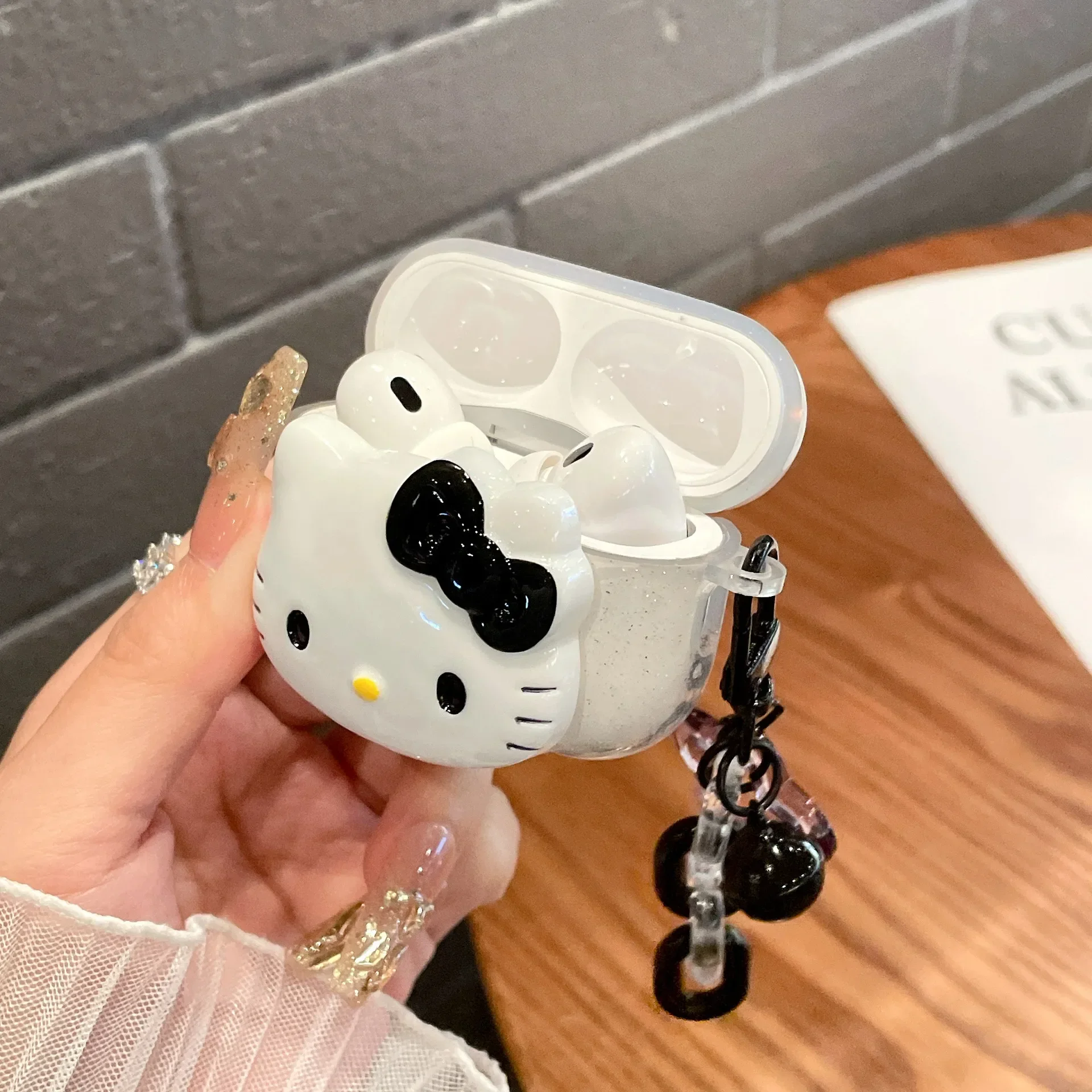 Airpods Pro 2,3,4,4用の保護ケース,漫画のイヤホン用のかわいいピンクの保護ケース