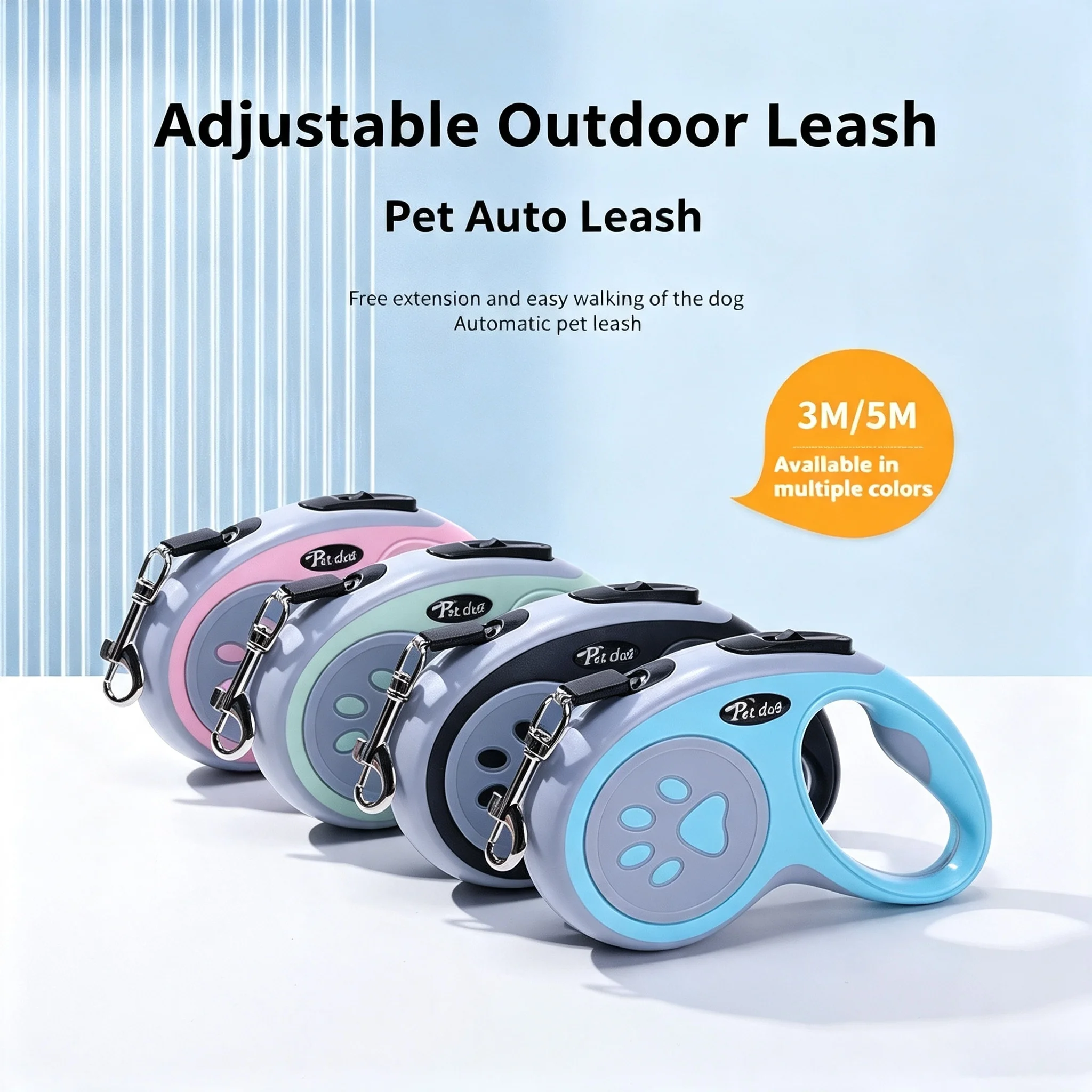 Retractable Dog Leash - 3m 5m Nylon Dog Leash Automatic
