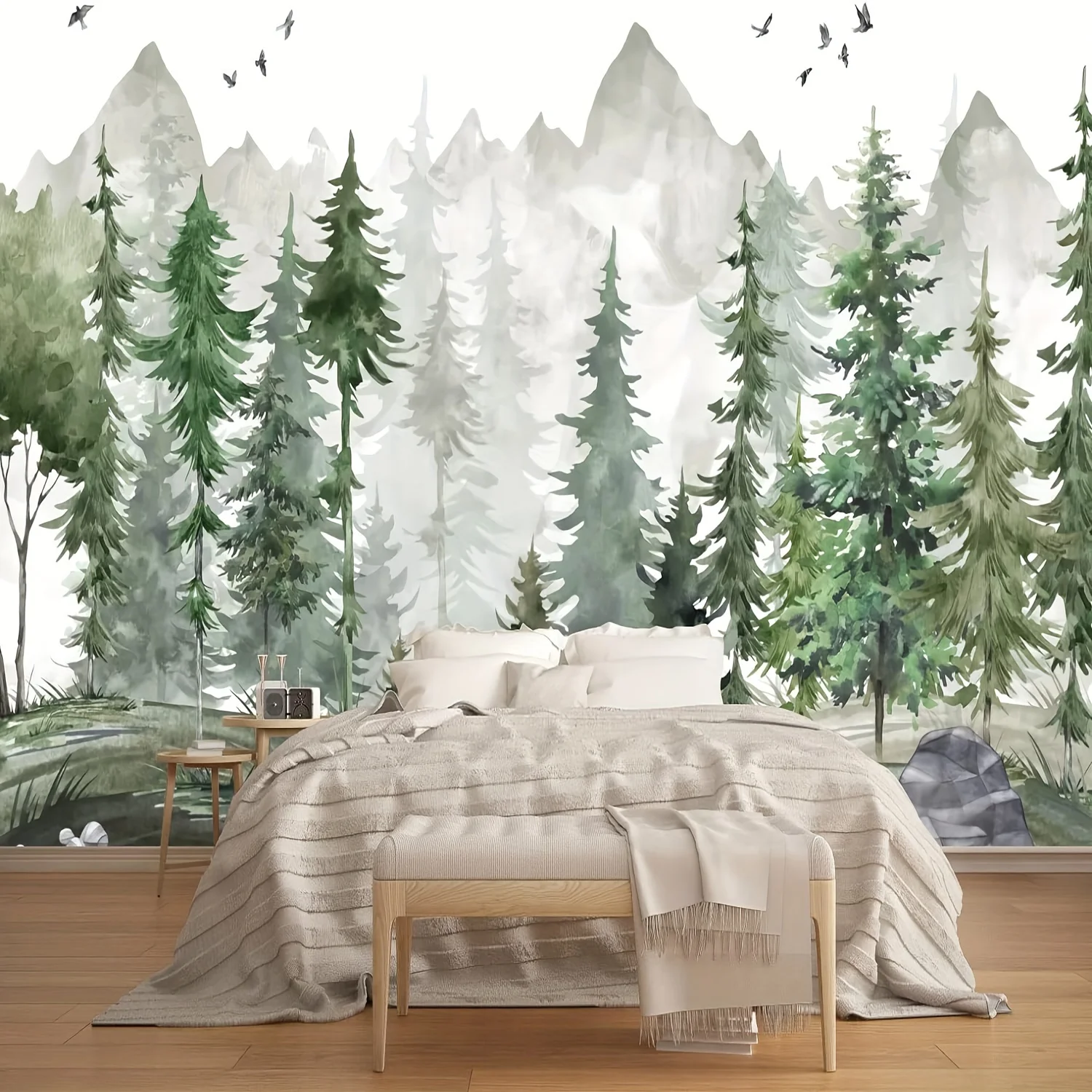 Forest Mountain Landscape Tapestry, Living Room, Bedroom, Office, Home Decoration, Room Decoration, Party Decoration