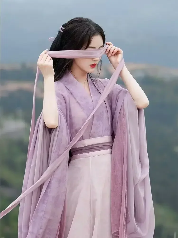 

Hanfu Dress Women Ancient Chinese Hanfu 3pcs Sets Female Fairy Cosplay Costume 2023 Summer Dance Dress Hanfu Purple 3pcs Sets