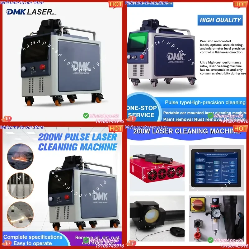CE Certificate DMK Handheld 200w Low Price Handheld Pulse Cleaning Machine Light Weight Portable Rust/oil/metal