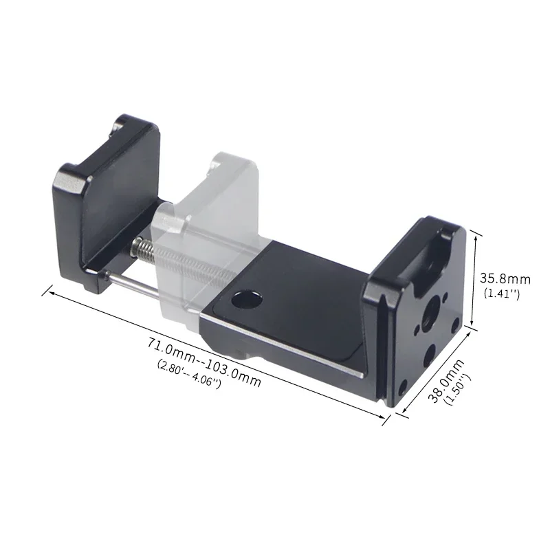 Soporte para banco de energía móvil, abrazadera de soporte SSD ajustable de 53-83mm, zapata fría de montaje rápido de 1/4 "para cámara DSLR, trípode para teléfono, Clip Vlog