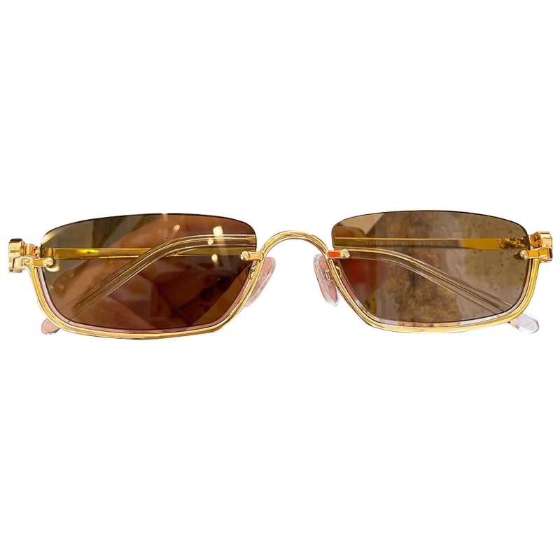 Modern Hot Sell Color Vintege Metal Small Half Frame Sunglasses Female Summer Street Eyewear Women Men Brand Style Gafas De Sol