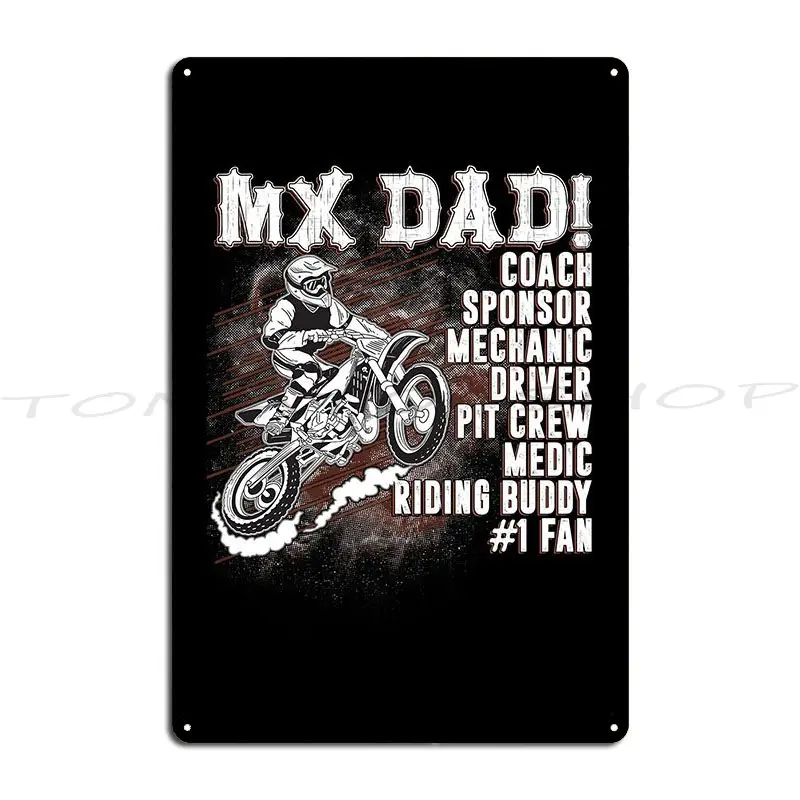 Father And Son Motocross Riding Partners For Life Metal Sign Retro Design Cinema Painting Personalized  Tin Sign Poster
