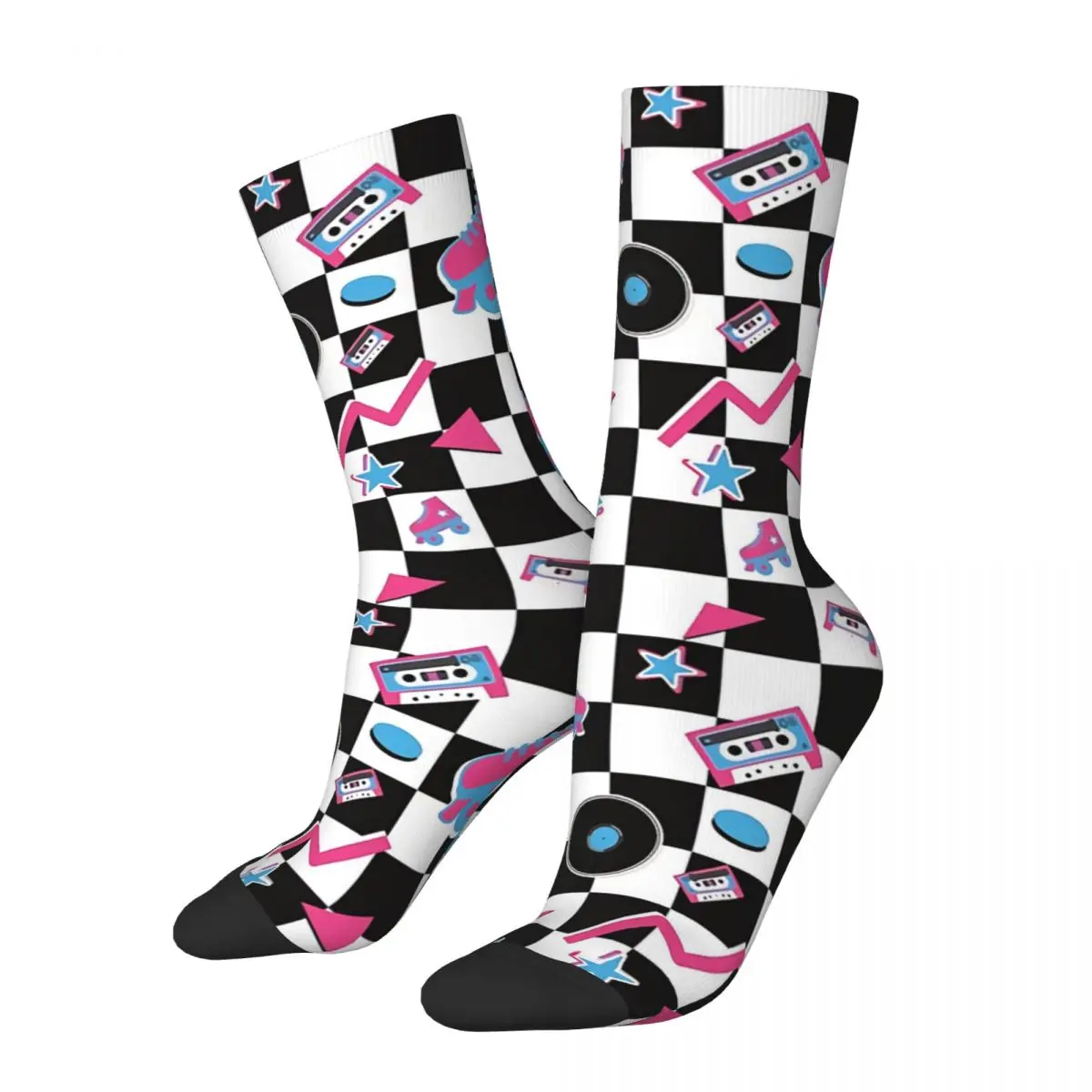 

Happy Men's Socks Roller Disco Skate Retro Harajuku Disco Party Hip Hop Novelty Pattern Crew Crazy Sock Gift Printed