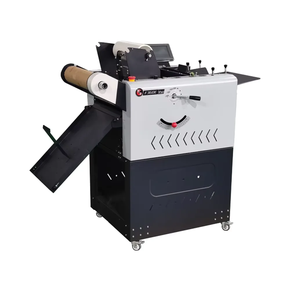 

F350A Automatic Grade Multi-Functional Laminator 350mm Width 18 Anti-Curl Levels Manual Cutter Double-Sided Laminating