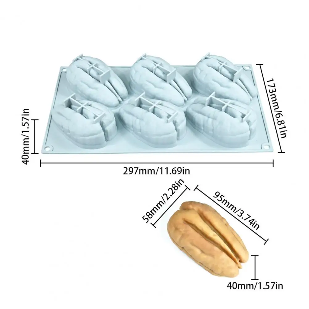 Silicone Baking Mold Almond Nut Mousse Cake Mold Shaped Silicone Baking Pan Pistachios Pecan Chocolate Dessert Cast Mold Heat